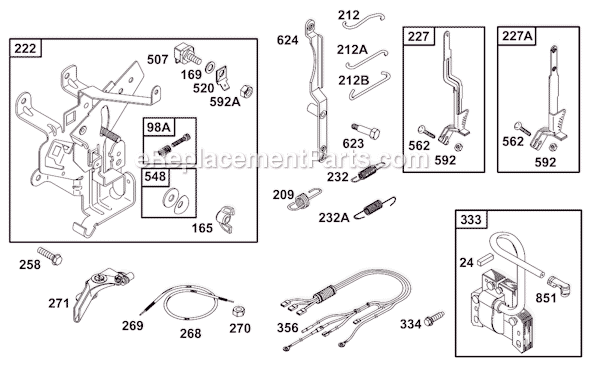 Page D Diagram and Parts List for 19C400SERIES  Briggs and Stratton Engine